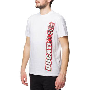 T-shirt bianca da uomo con logo Ducati Corse Sidecar, Abbigliamento Sport, SKU a722000285, Immagine 0
